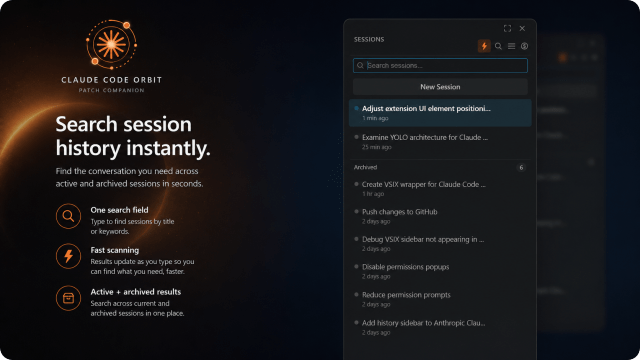 Inline session search