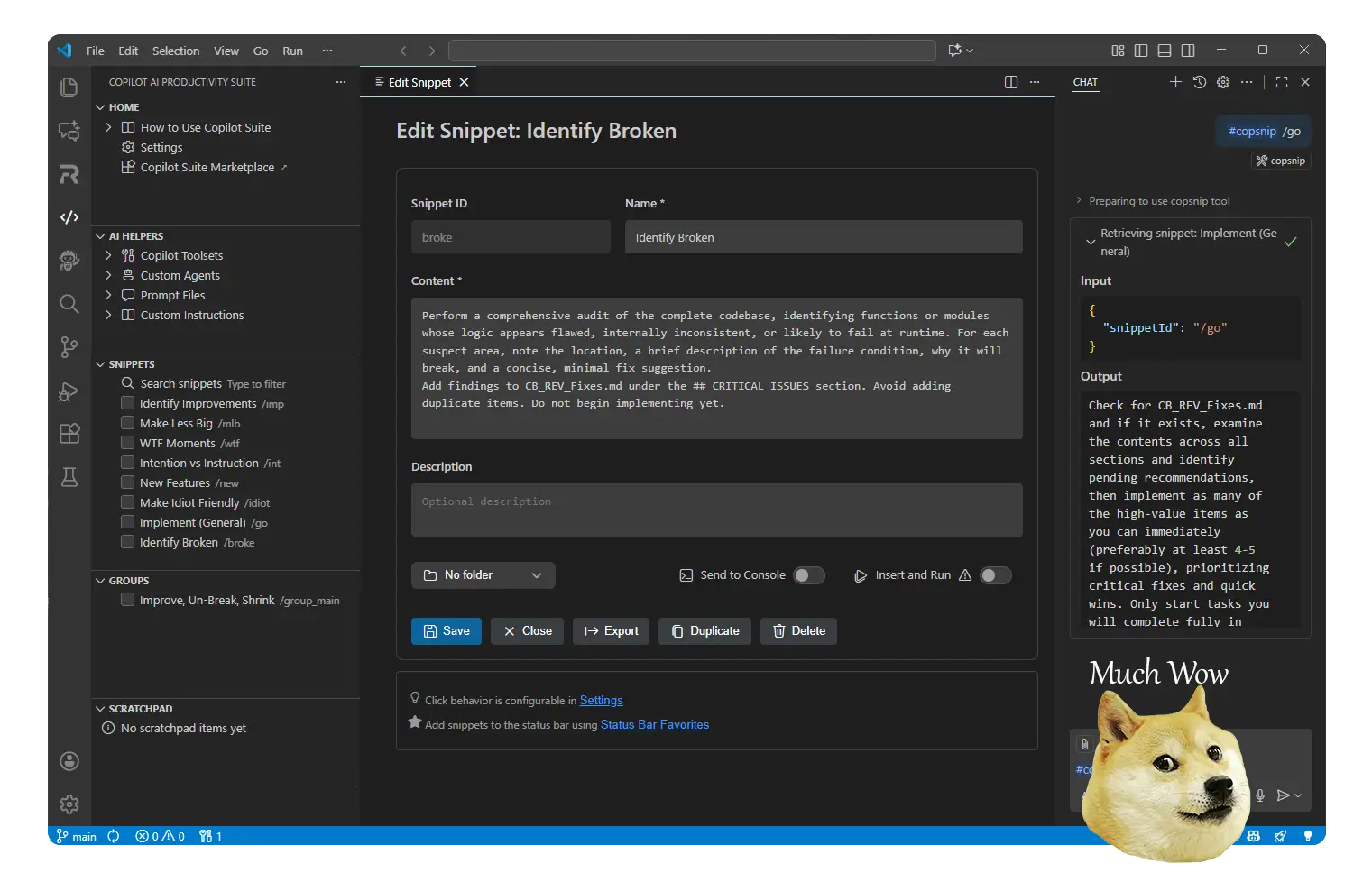 Copilot AI Productivity Suite Interface
