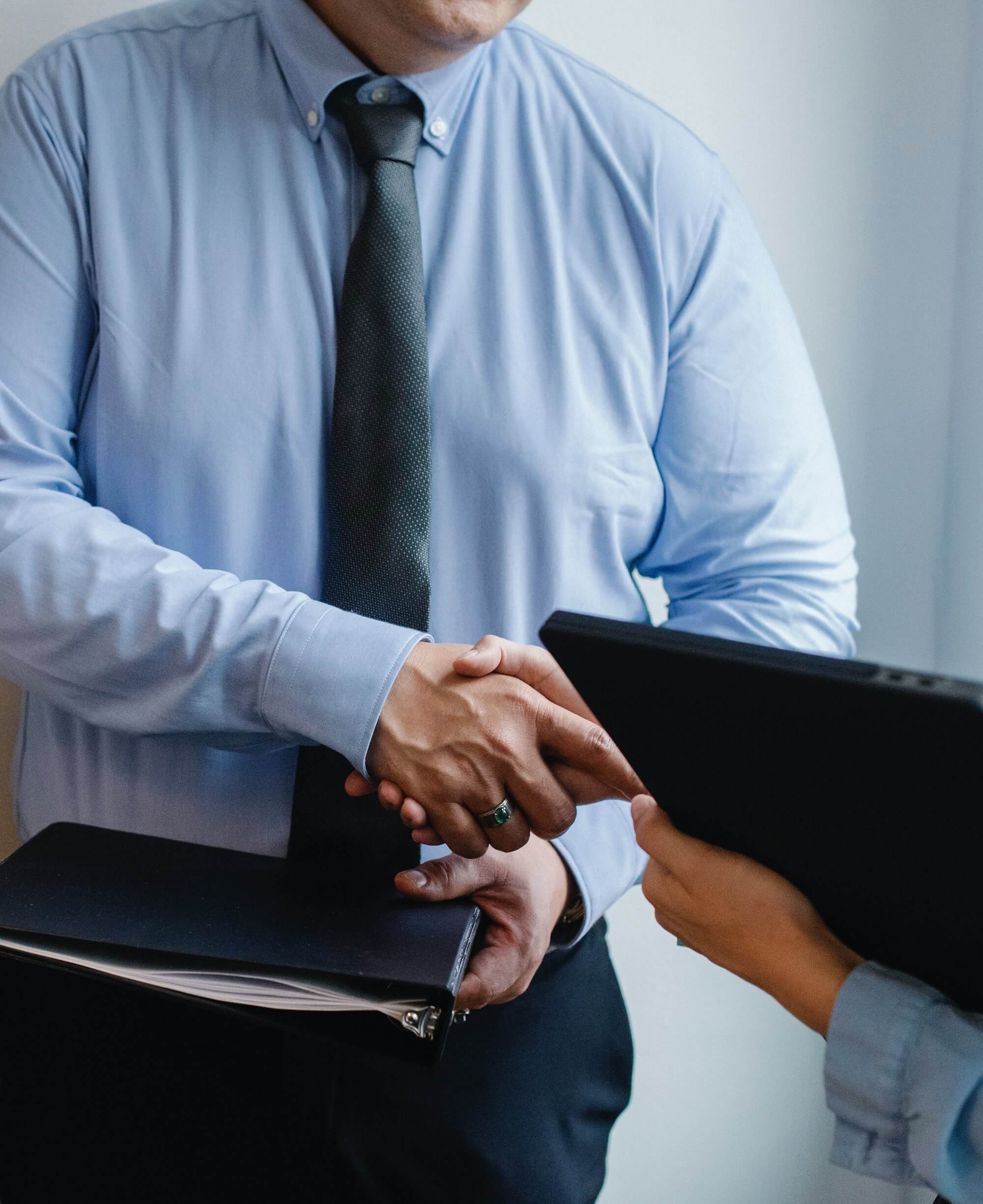 Two people shaking hands