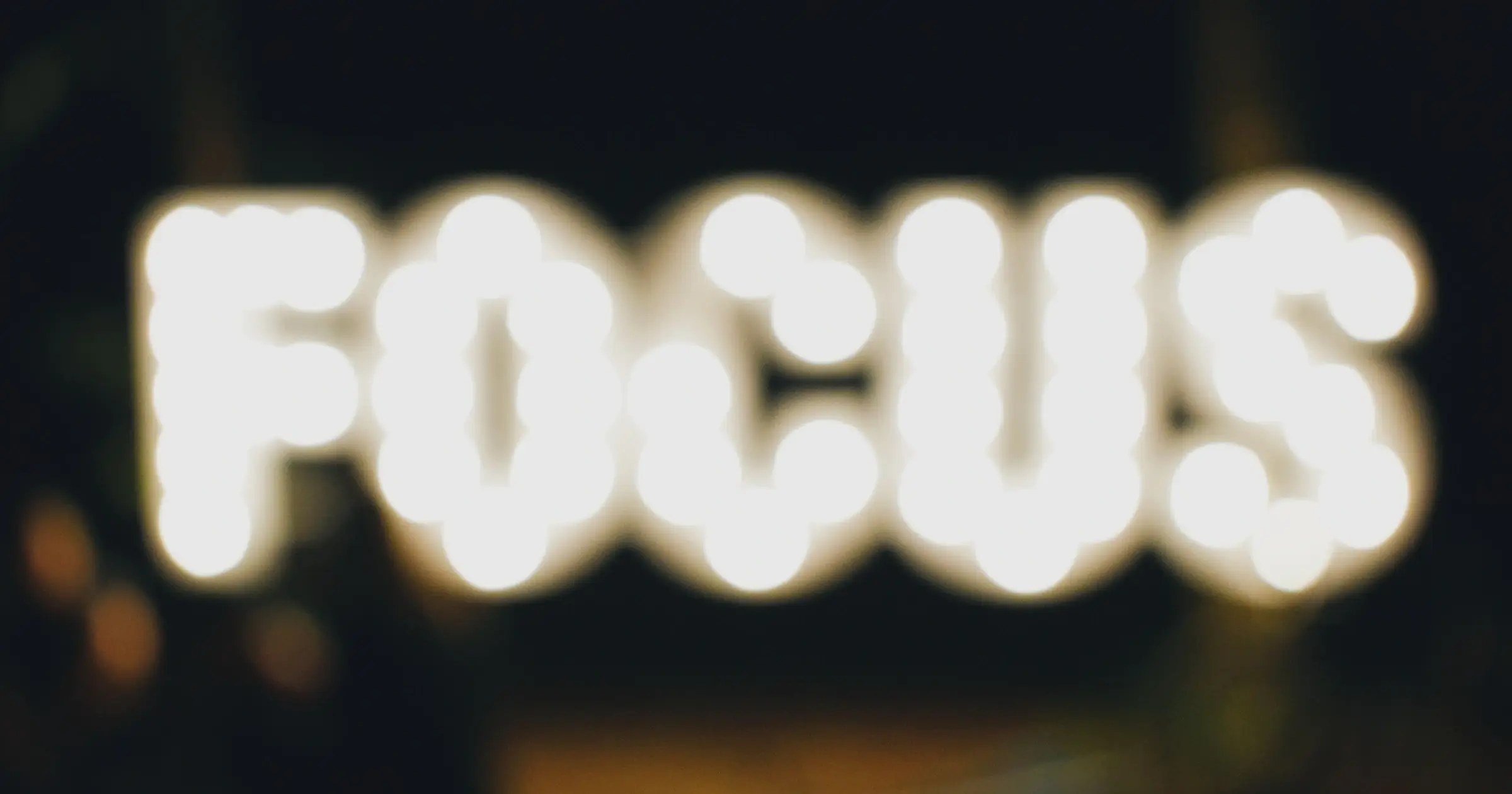 Neon sign saying Focus