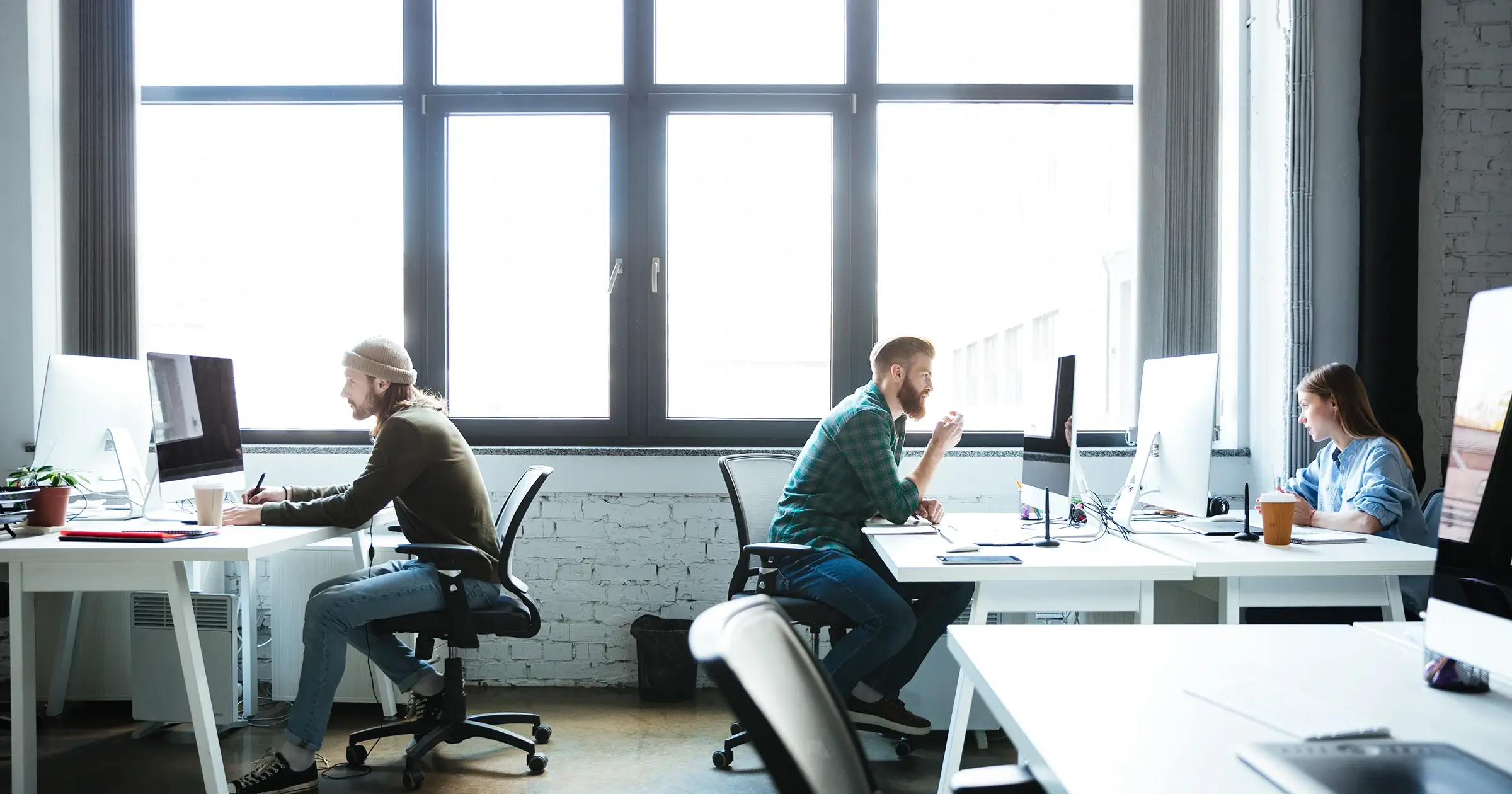 Agency workers in an office