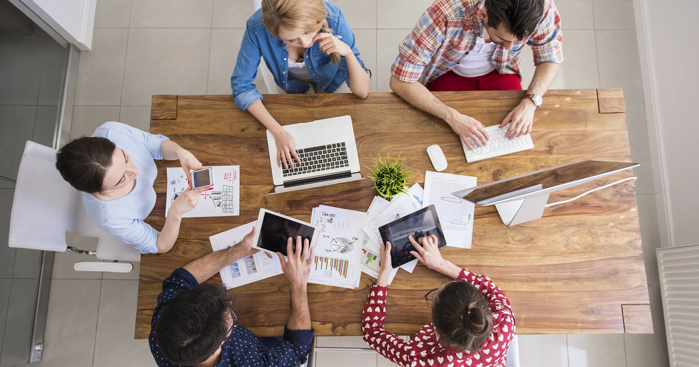 Group of colleagues discussing a project