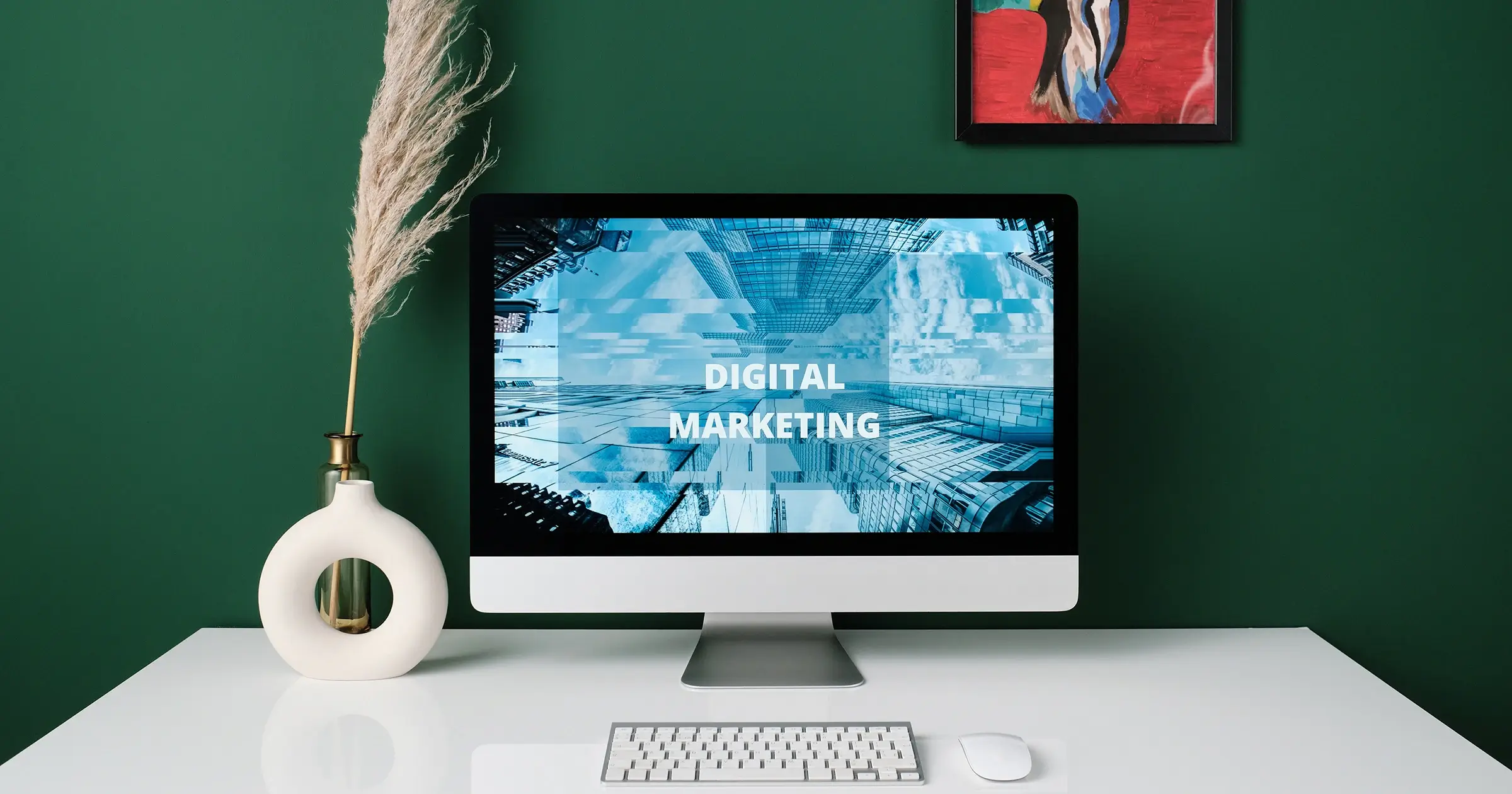 Computer screen showing digital marketing