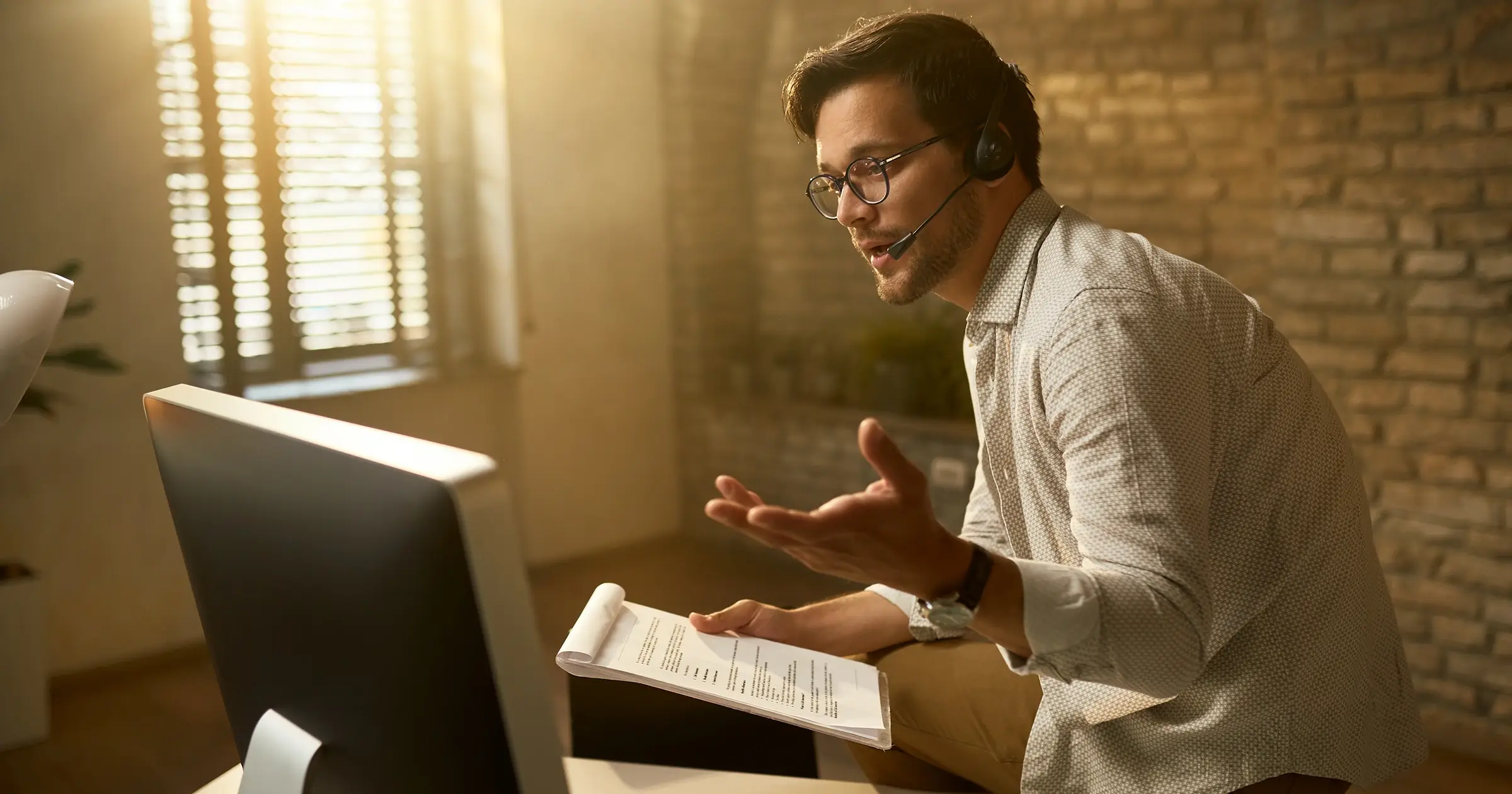 Man explaining during a zoom call