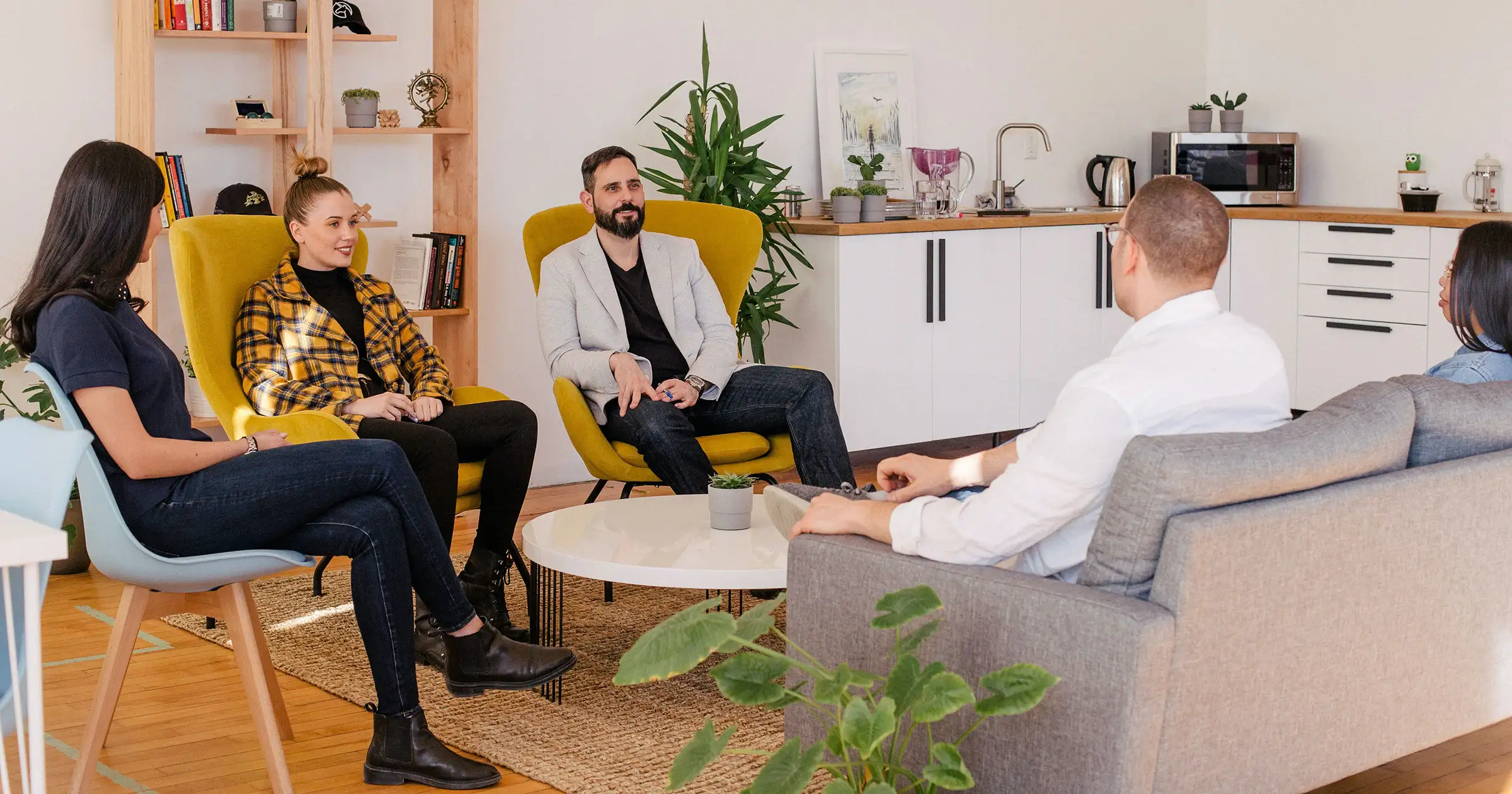 Group of people in a relaxed meeting