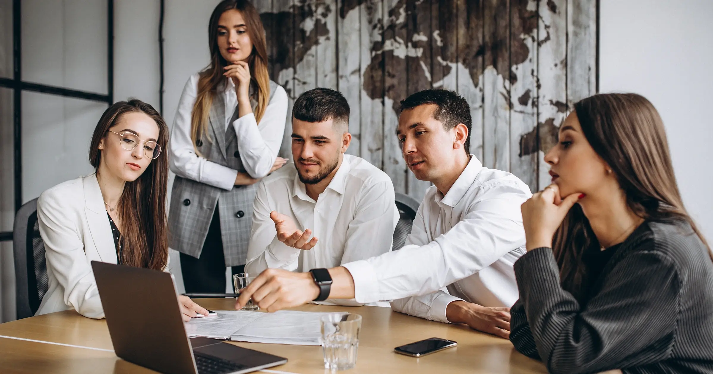 Agency team reviewing a project together