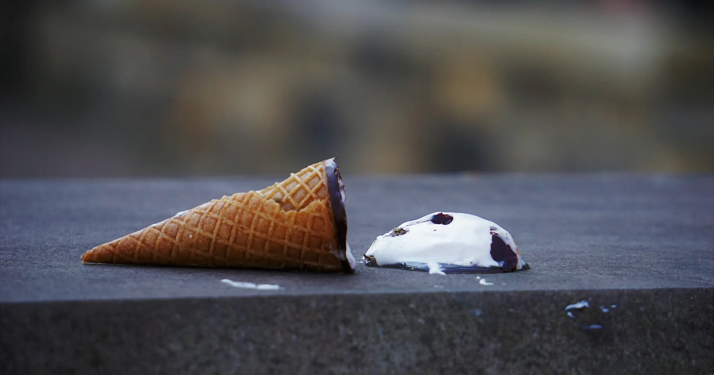 Ice cream that has been dropped on the floor