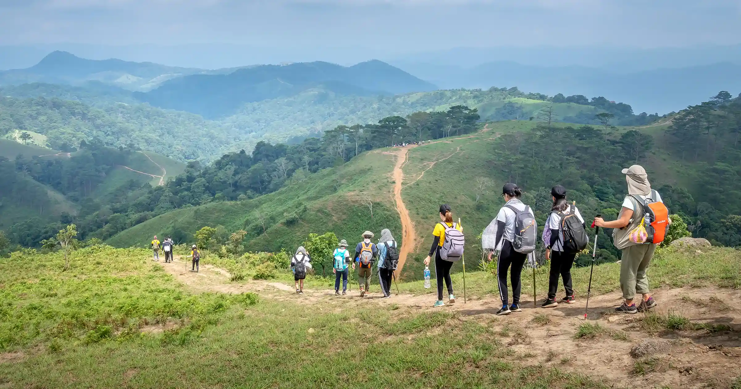 A group on a hiking trip