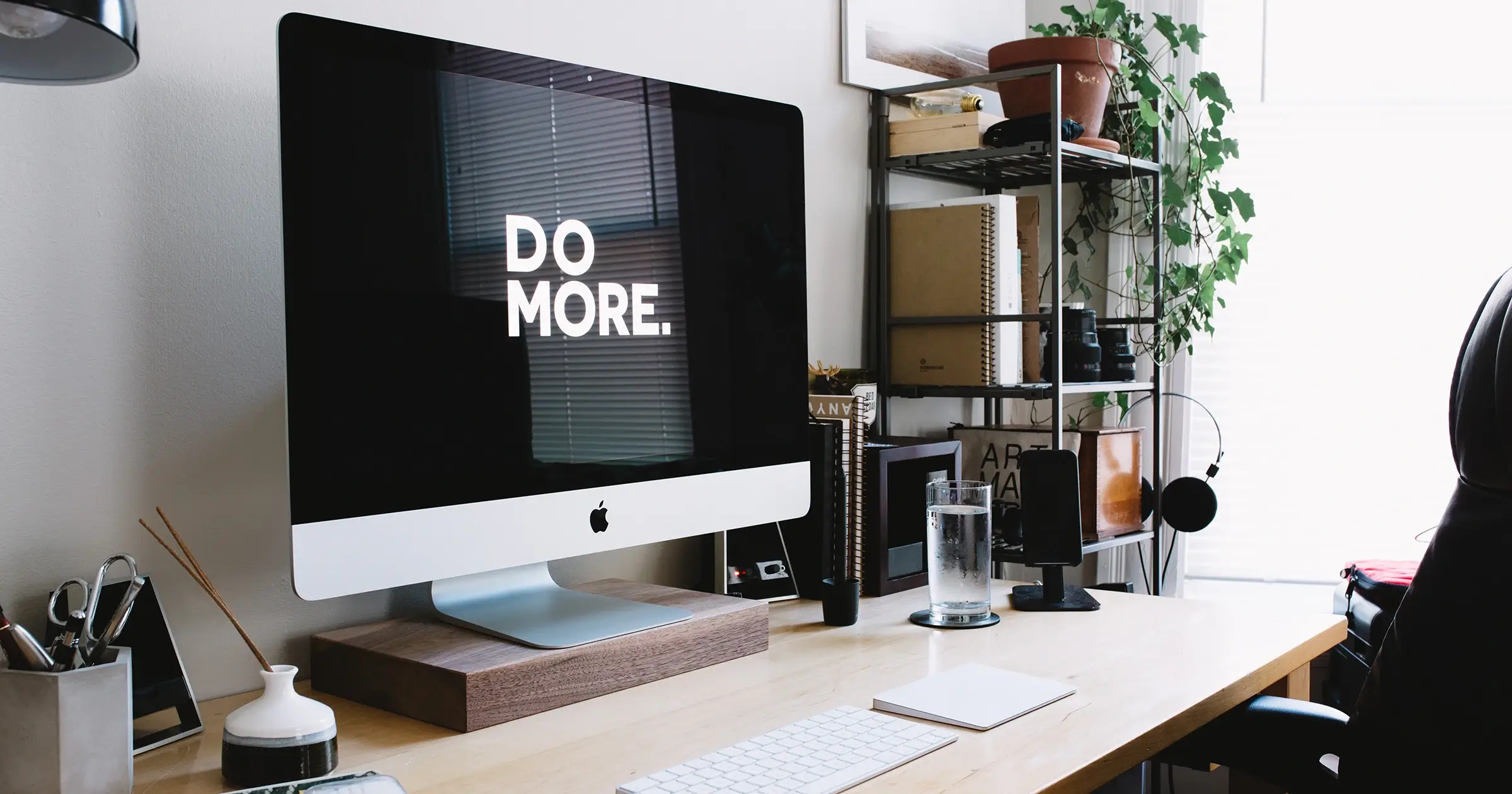 Desktop screen with a do more sign