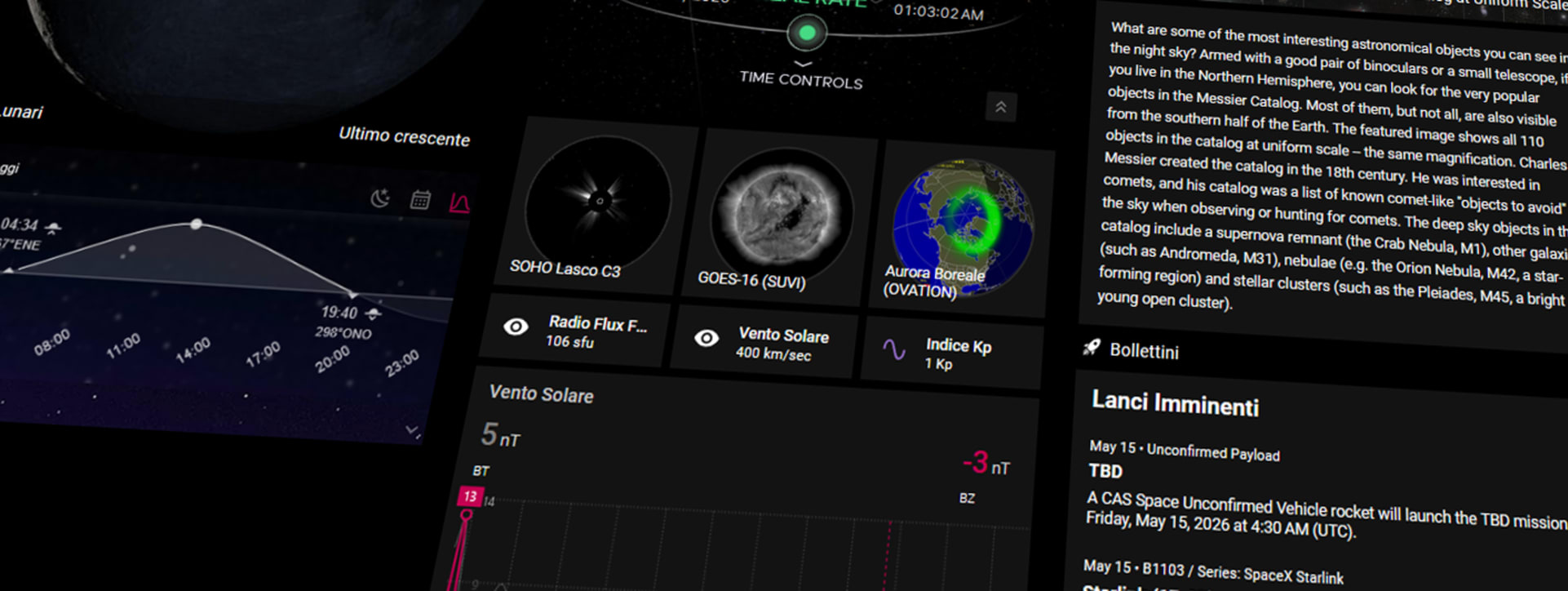 Dashboard di astrometria completa — Sistema Terra-Luna
