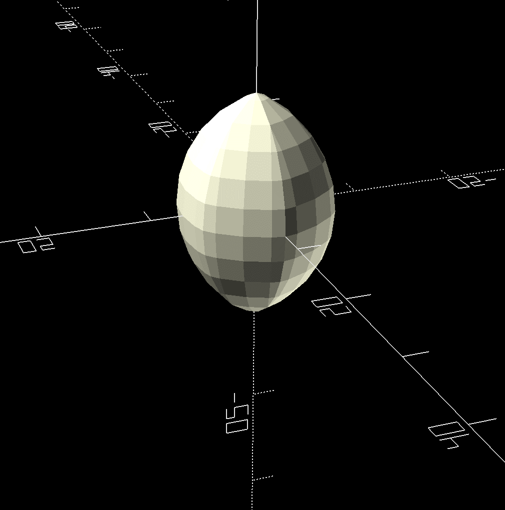 Screenshot di OpenSCAD dell'operazione di intersezione tra una collezione di sfere