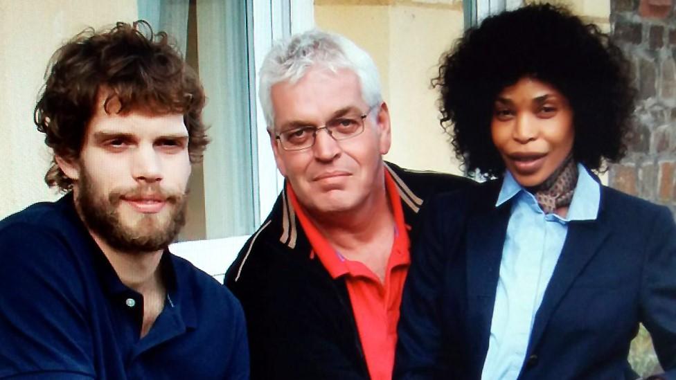 Mark van Dongen (left), his father Kees van Dongen (centre), and Berlinah Wallace (right)