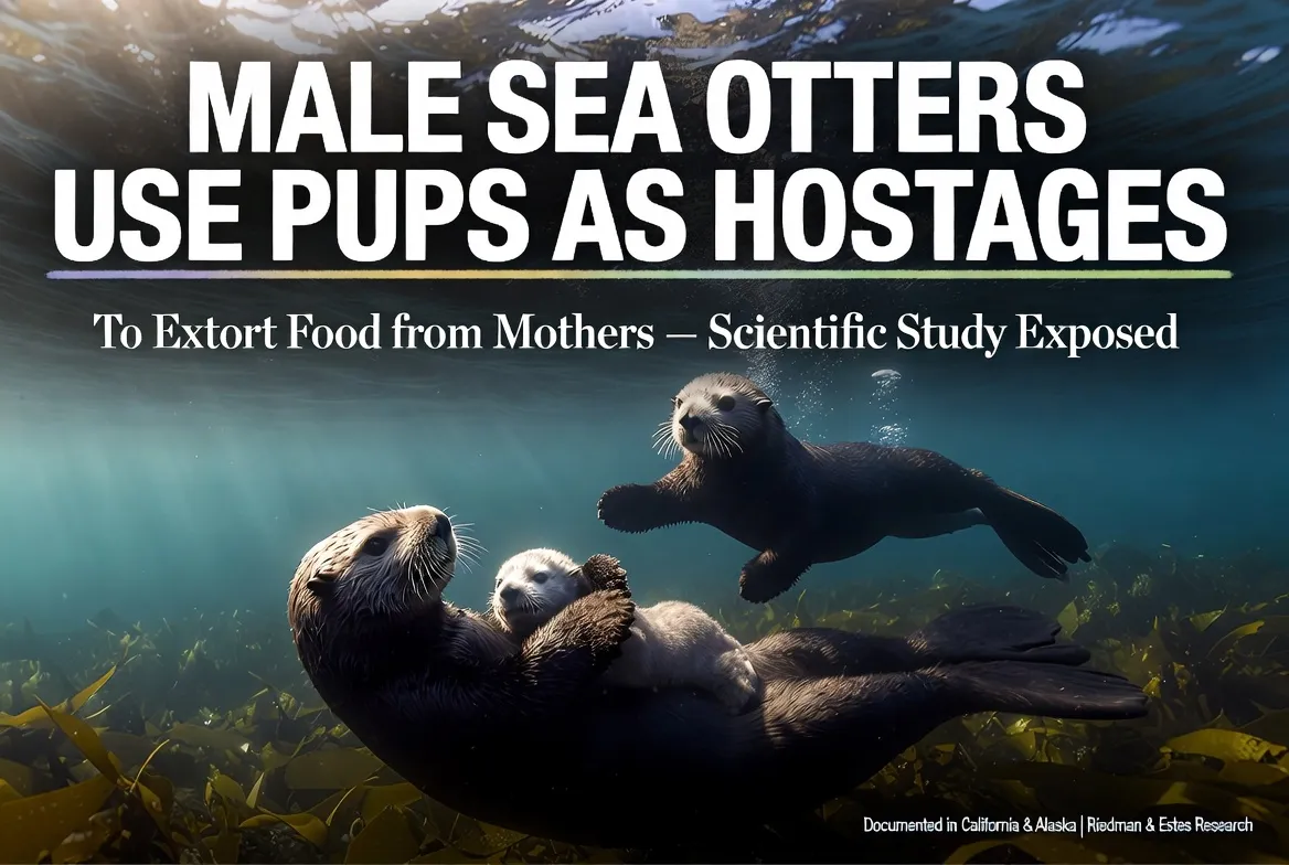 Shocking Discovery: Male Sea Otters Hold Pups Hostage to Steal Food from Mothers – Scientists Confirm Rare Hostage Behavior