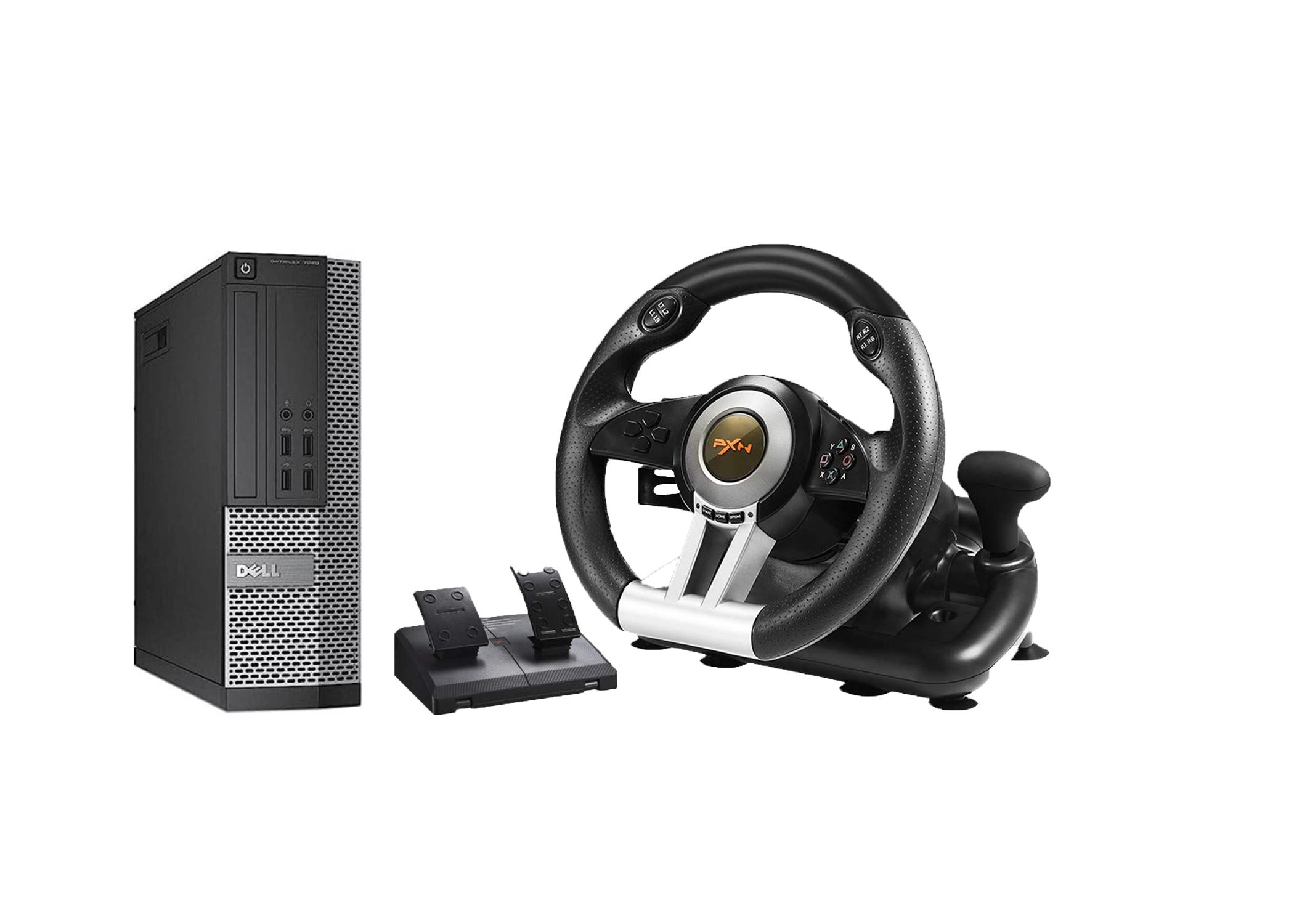 PXN V3 Pro Automatic Racing Wheel with Pedals +CPU Dell OptiPlex 9020 (i5, 4GB, 500GB) Combo