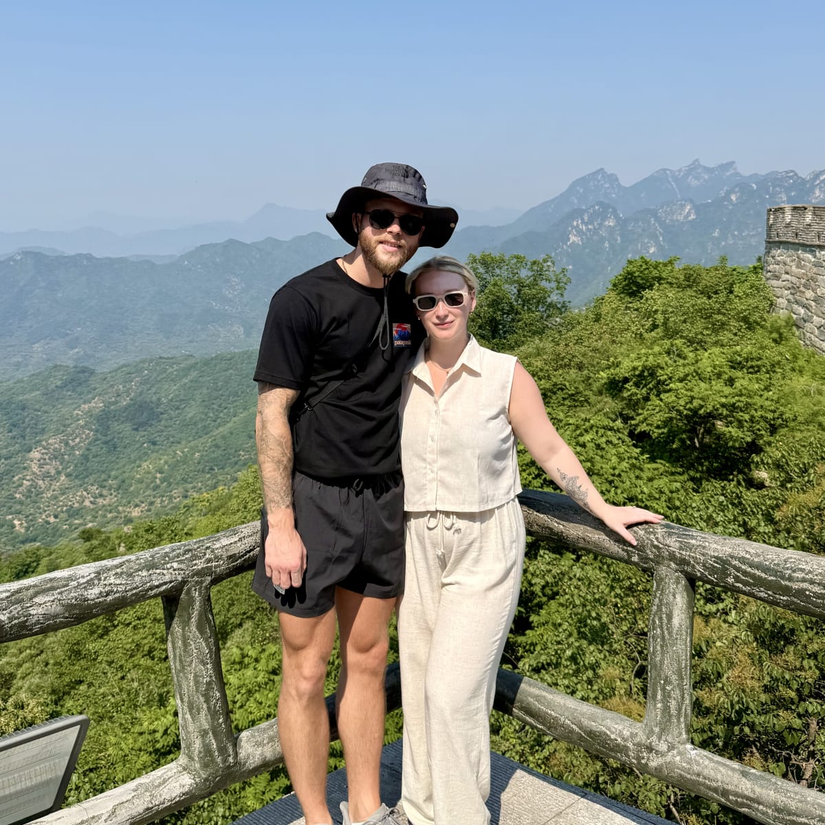 The mountains in the distance