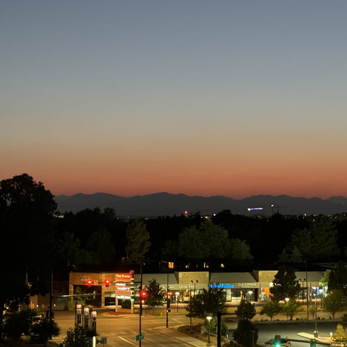 Atop the Cherry Creek parking garage, cathing my favorite view.