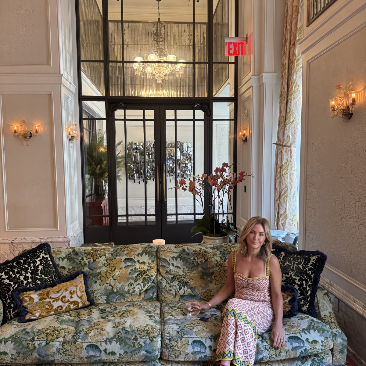 The beautiful hotel lobby at The Fifth Avenue Hotel