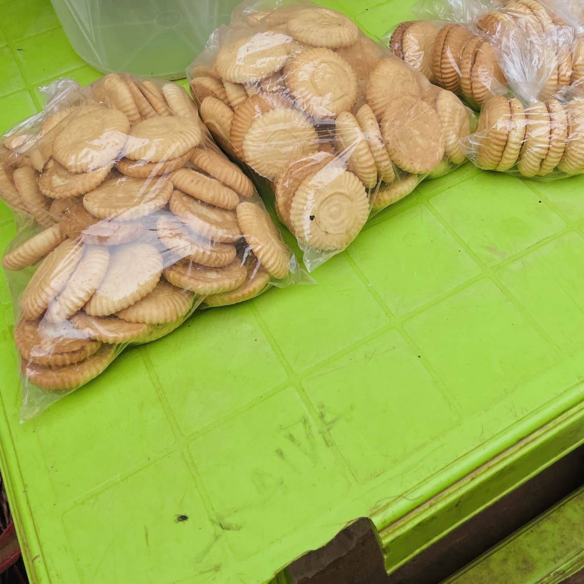 Locally made biscuits by the people from the camp