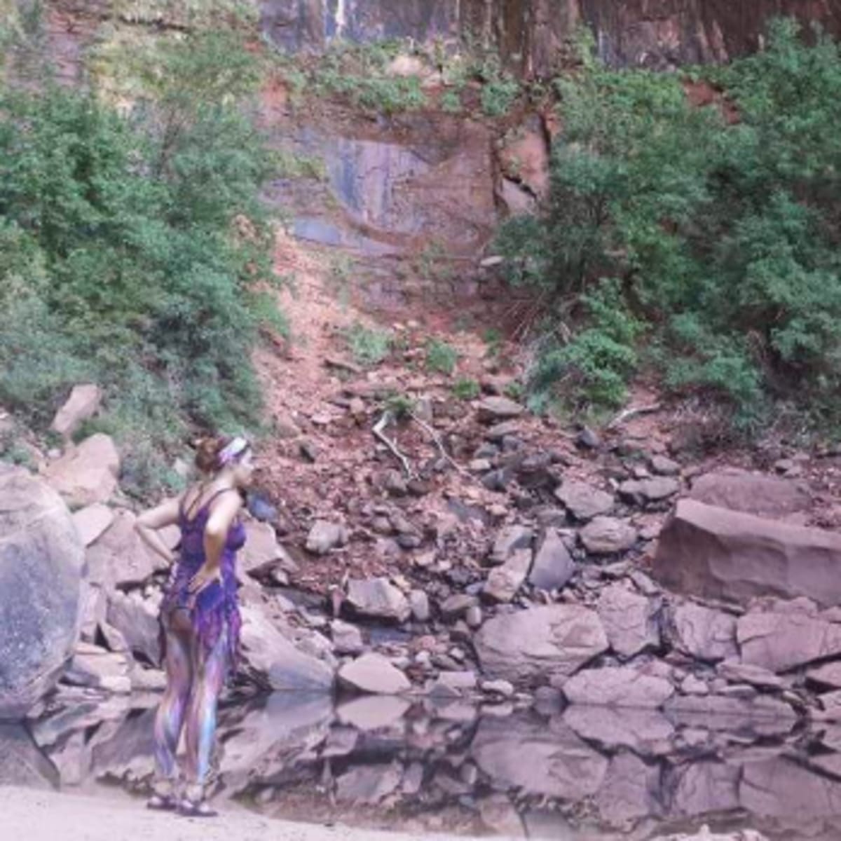 Arriving at the upper emerald pool in Zion National Park