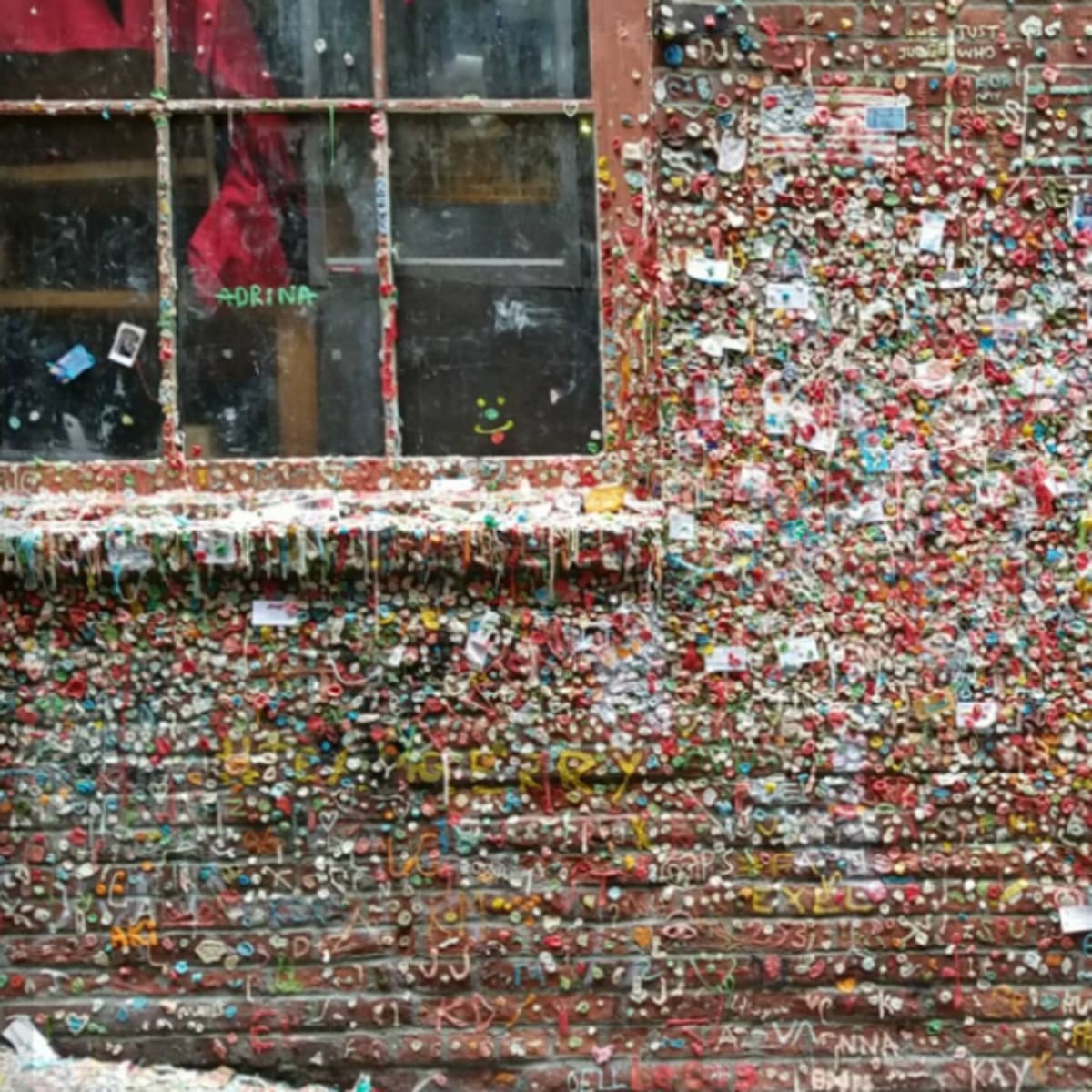 The gum wall in Post Alley