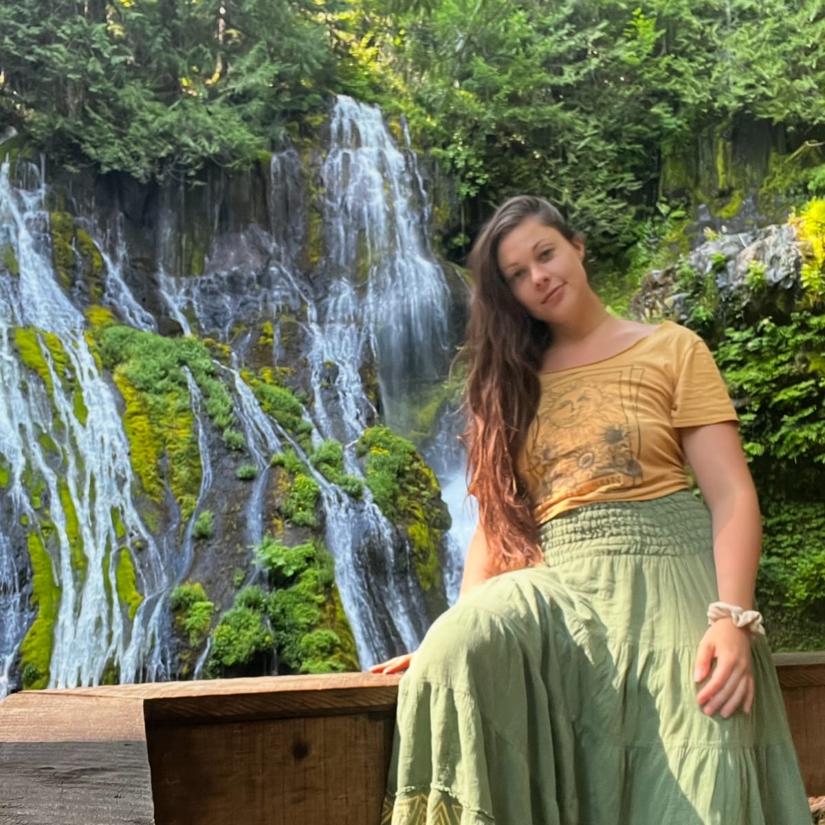 Posing with the falls!