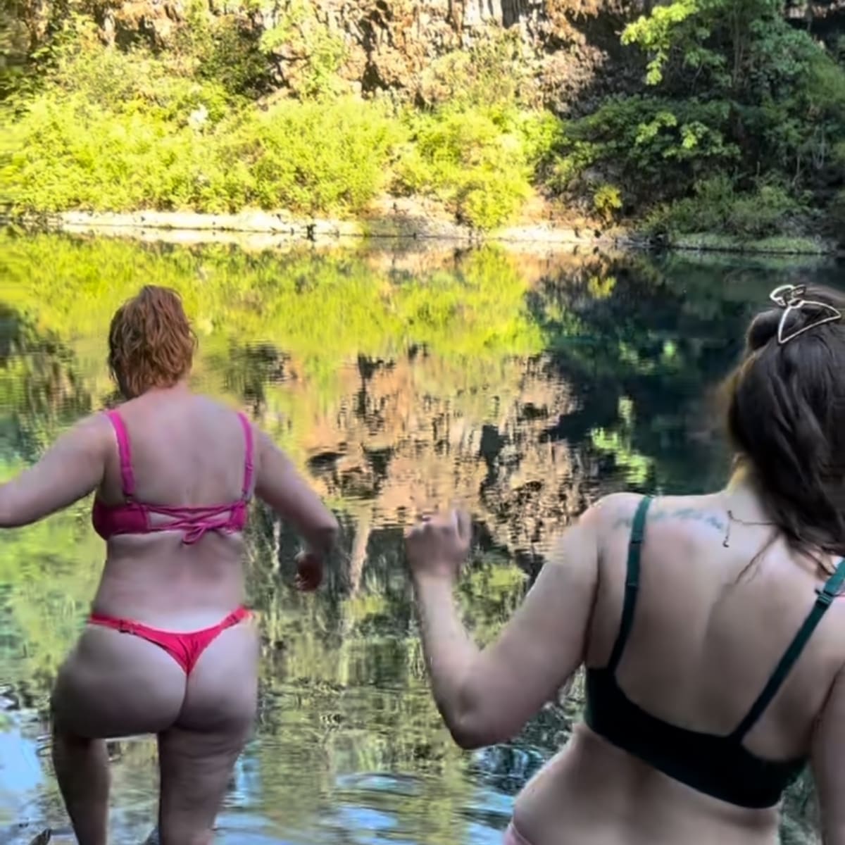 Hopping in the pool for a cold-plunge!