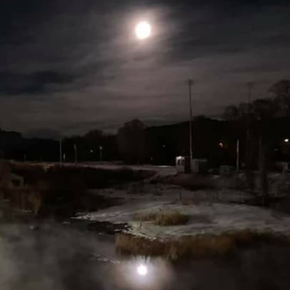 Soaking under the full moon at Hot Sulphur Springs