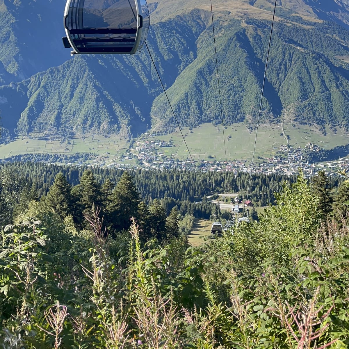 Cable Car Toward Zuruldi Ridge