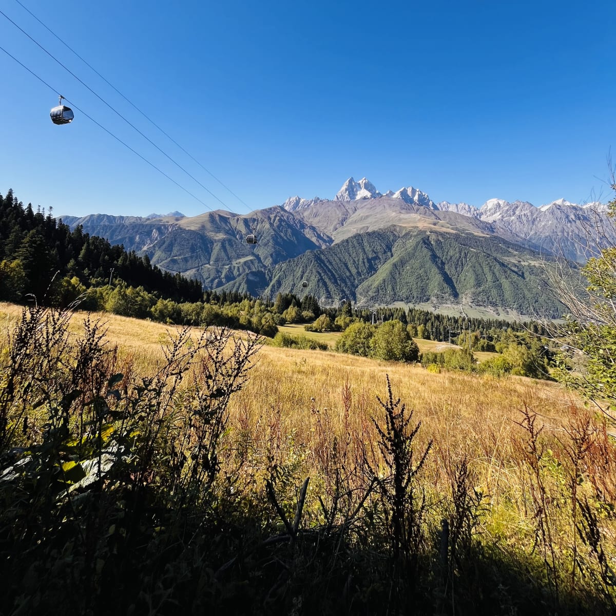 Cable Car Toward Zuruldi Ridge