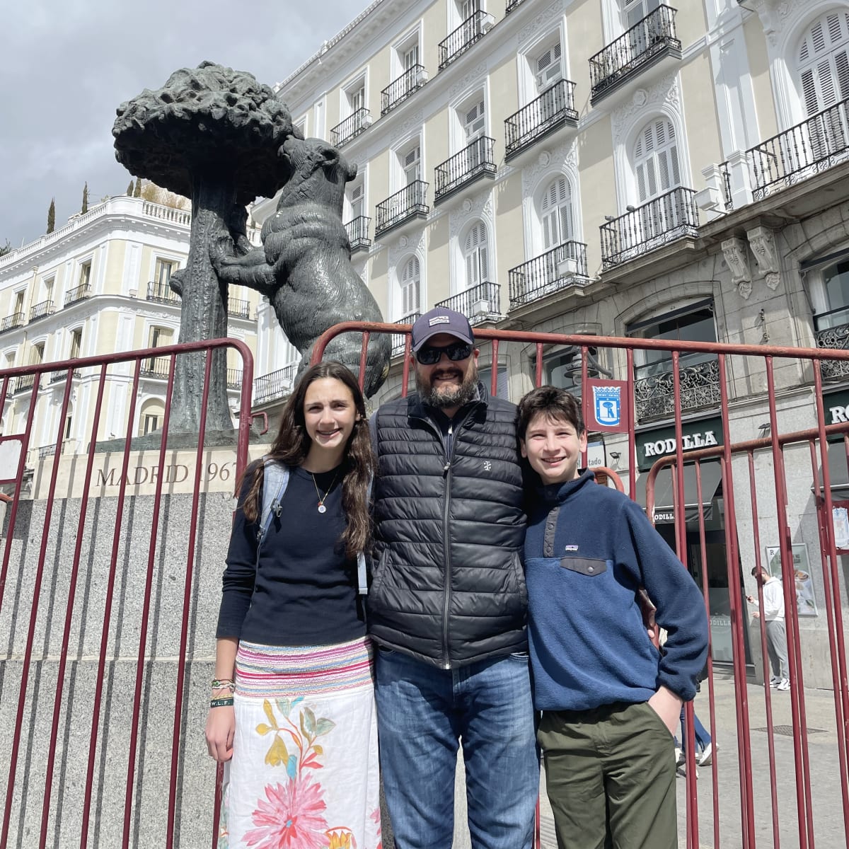 Madrid--Puerta del Sol. This is the Bear and the Strawberry tree, the symbol of Madrid.