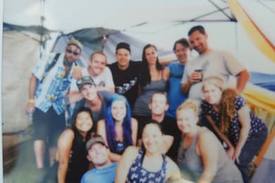 A polaroid of our camping group