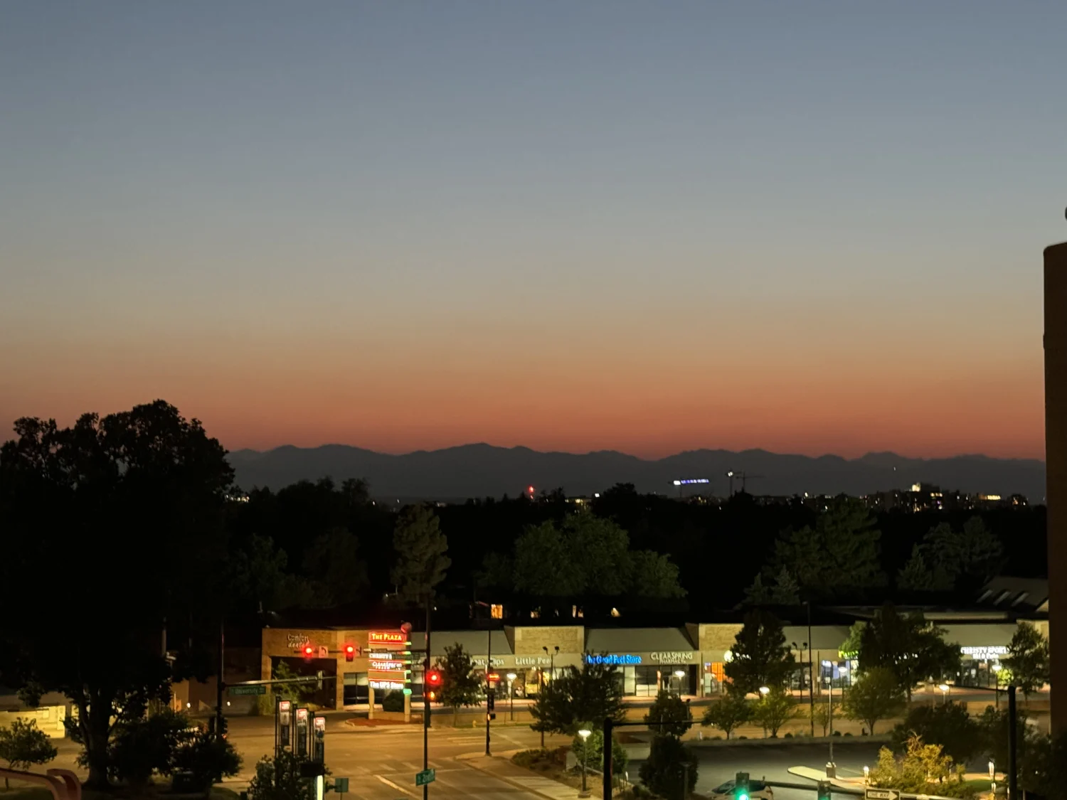 Atop the Cherry Creek parking garage, cathing my favorite view.