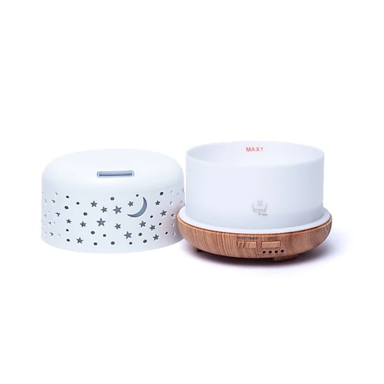 Eigen merk Aroma diffuser Nebula rond wit / houtmotief