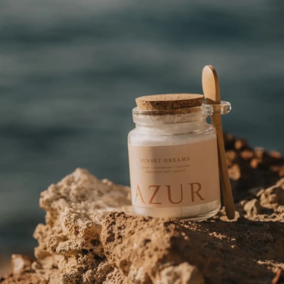 Azur Natural Bodycare Badzout Sunset Dreams gemaakt van puur magnesiumzout