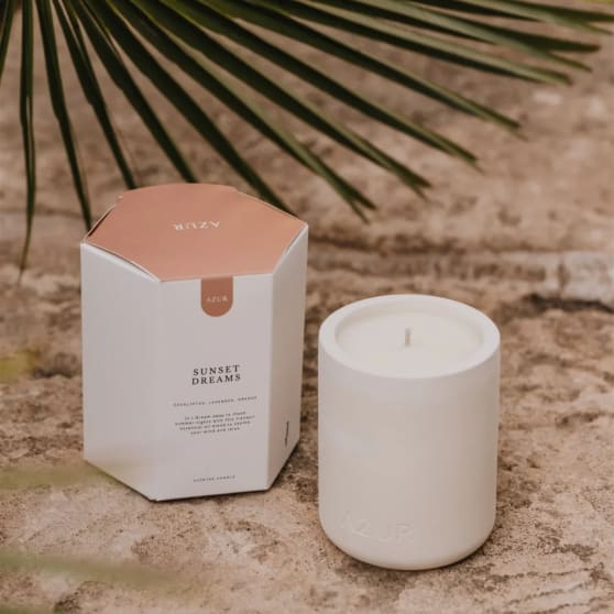 Azur Natural Bodycare Natuurlijke Geurkaars Sunset Dreams van Biologische Sojawas