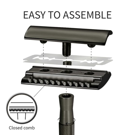 Bambaw Klassiek Metalen Scheermes Zwart