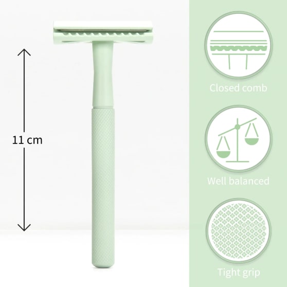 Bambaw Klassiek Metalen Scheermes Mint Groen