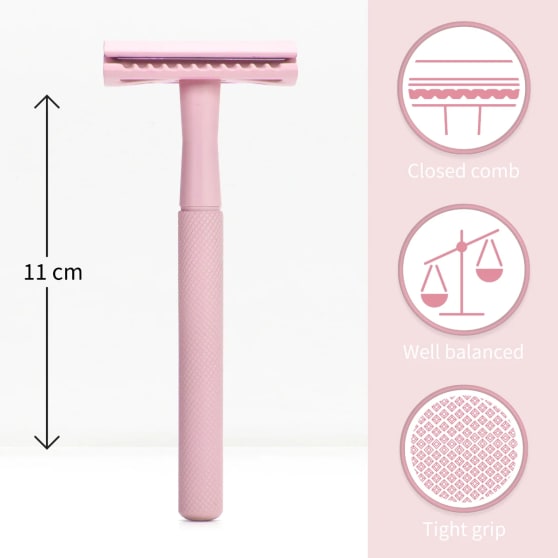 Bambaw Klassiek Metalen Scheermes Roze