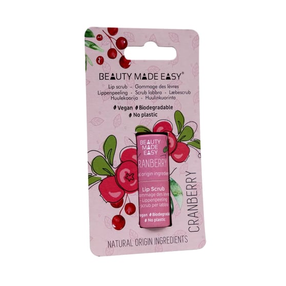 Beauty Made Easy Papertube Vegan Lipscrub Cranberry