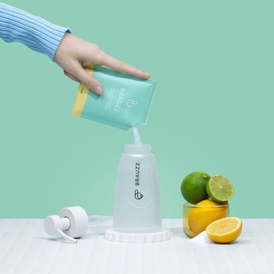 Brauzz Afwasmiddel pakket | 1 hervulbare fles, 2 navullingen