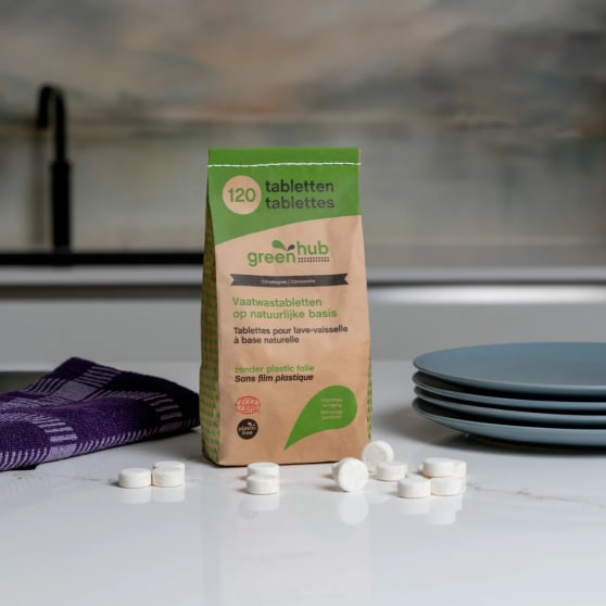 GreenHub Plasticvrije Vaatwastabletten op natuurlijke basis