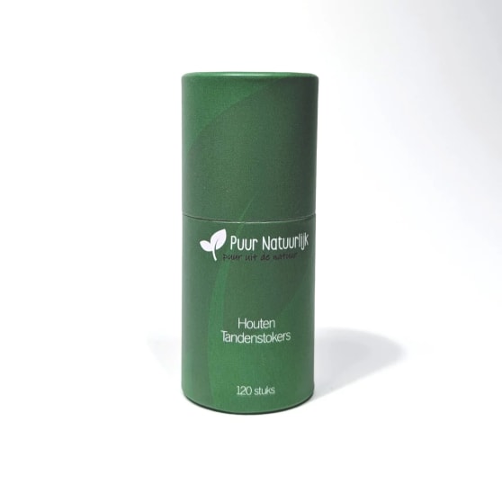 Puur Natuurlijk Houten tandenstokers | 120 stuks in kartonnen koker