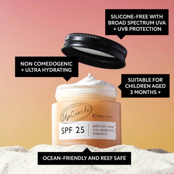 UpCircle Mineral SPF 25 for Face | Vegan & Plastic Free Sunscreen | Travelsize