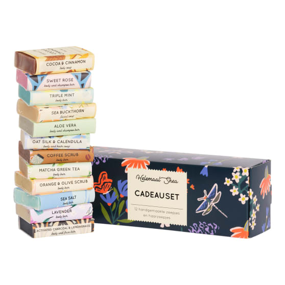 HelemaalShea Cadeauset met 12 Mini Zeepjes