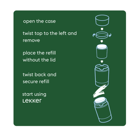 The Lekker Company starter - refill deo stick - be active
