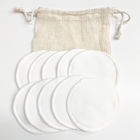 Eigen merk Wasbare Make Up Reinigingspads (10 stuks) + Waszakje