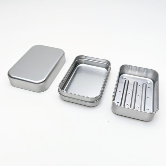 Eigen merk Aluminium Zeepdoos met uitneembaar Zeepbakje B-Keus