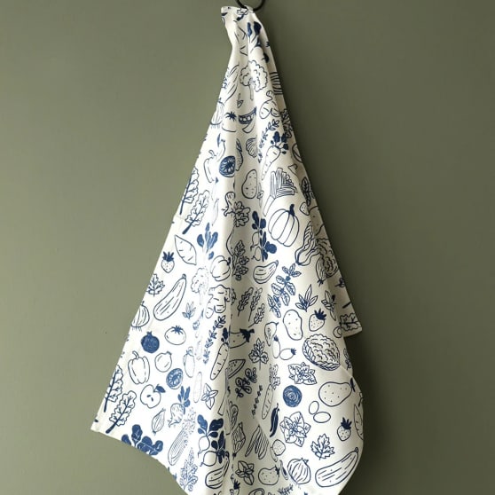 Hollandsche Waaren Theedoek Veggie Blauw