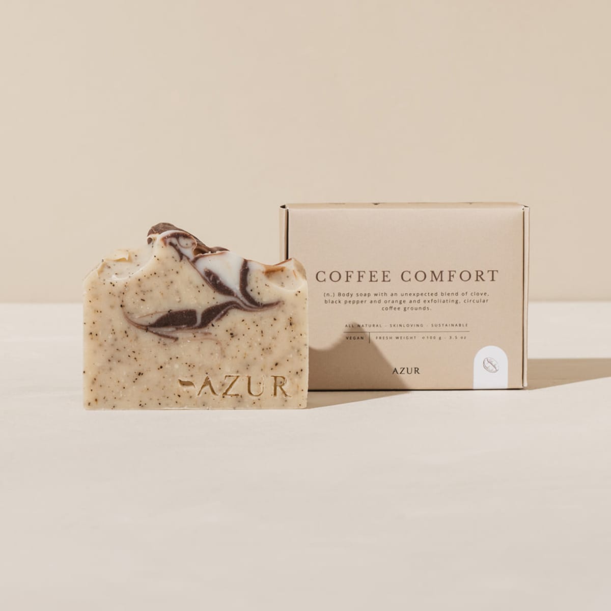 Azur Natural Bodycare Coffee Comfort Zeep Bar afbeelding 1