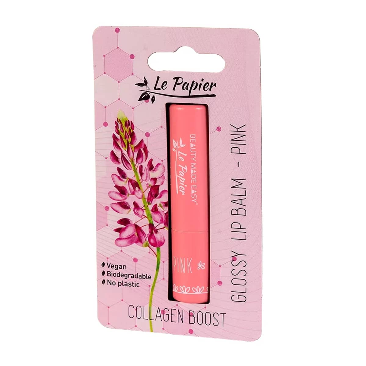Beauty Made Easy Glossy Lip Balm with Collagen Pink afbeelding 1